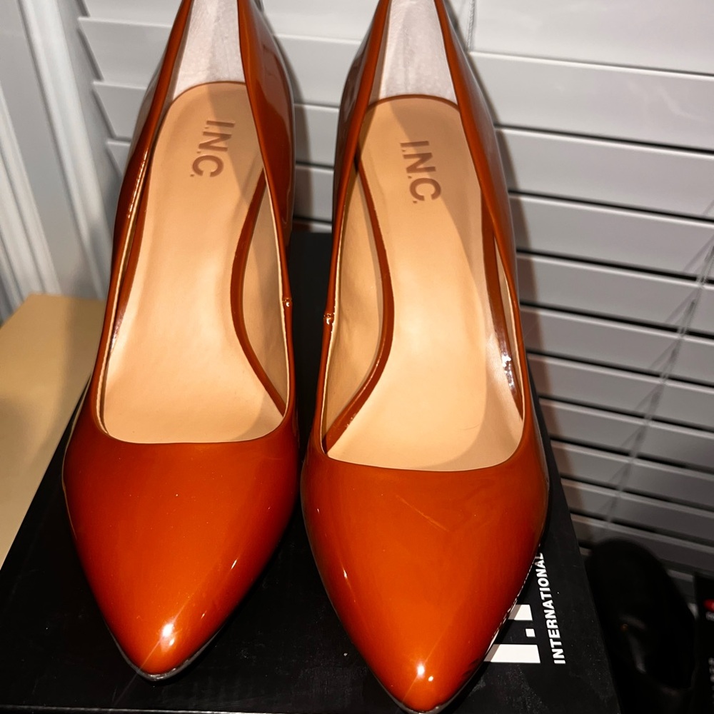 INC Zitah Leather Heels in Brown